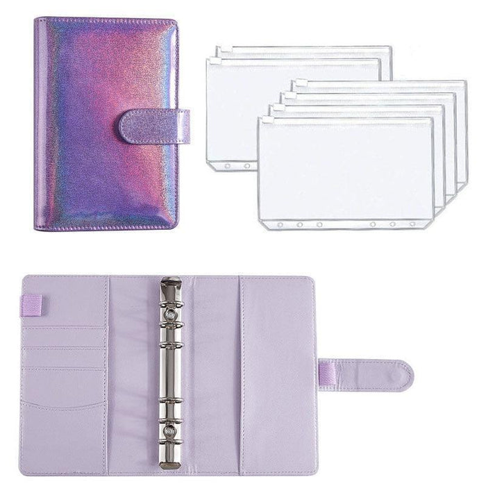 Elegant A6 Budget Planner Organizer with Customizable Loose-Leaf Pages and Secure Zippered Pockets - Stylish Financial Management Tool for Effortless Budgeting