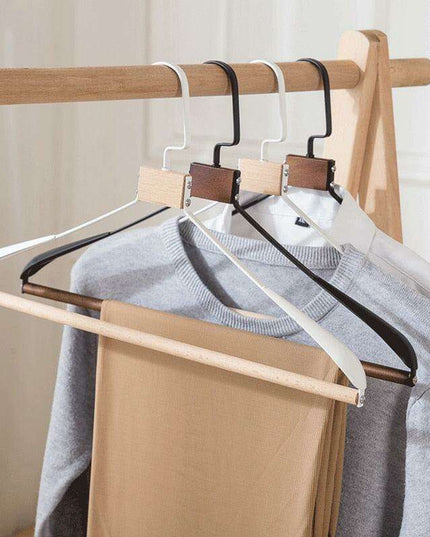 Chic Wooden Hanger Set with Wide Shoulders for Stylish Closet Storage