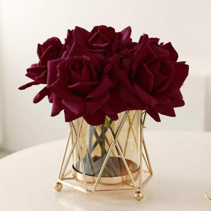 Elegant 4-Piece Rose Latex Artificial Flower Set for Timeless Beauty