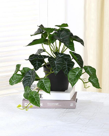 Realistic Green Turtle Leaf Faux Plant for Home and Garden Decoration