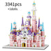 3341PCS LED Lights City Mini House Cartoon Dream Tale Princess Castle Architecture Building Blocks Figures Bricks Toys For Girls