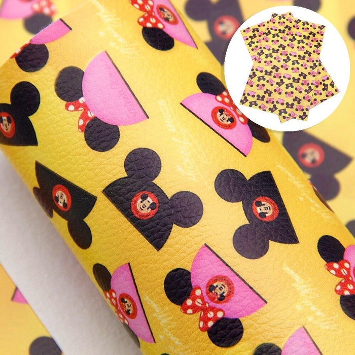 Mickey Mouse Themed PVC Leather Sheets - Crafting Jewelry & Accessories Made Easy