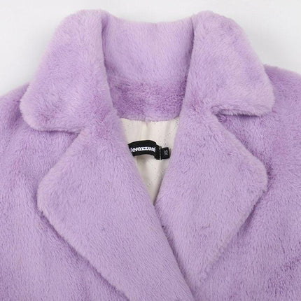 Opulent Faux Rabbit Fur Coat - Transform Your Winter Wardrobe