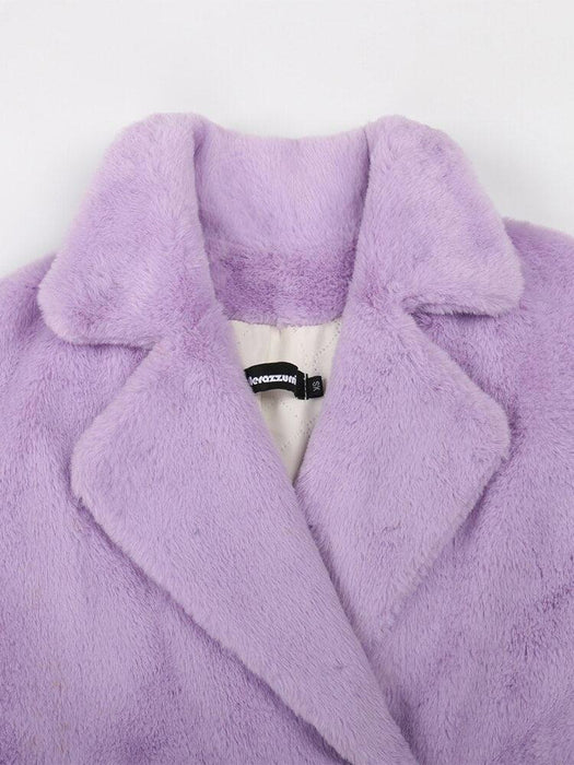 Luxurious Soft Faux Rabbit Fur Coat for Autumn-Winter Elegance