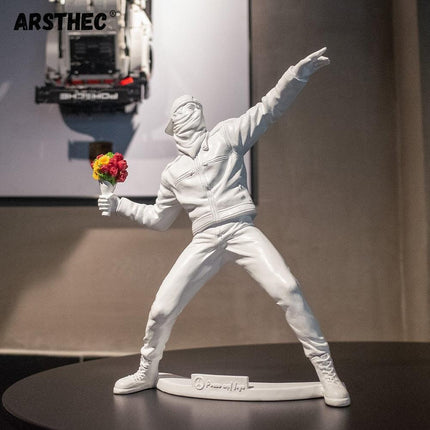 Urban Expressionist Banksy-Style Large Resin Sculpture - Modern Home Accent & Thoughtful Gift Idea