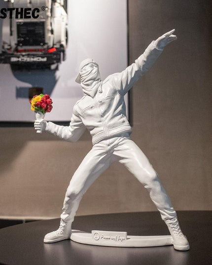 Urban Expressionist Banksy-Style Large Resin Sculpture - Modern Home Accent & Thoughtful Gift Idea