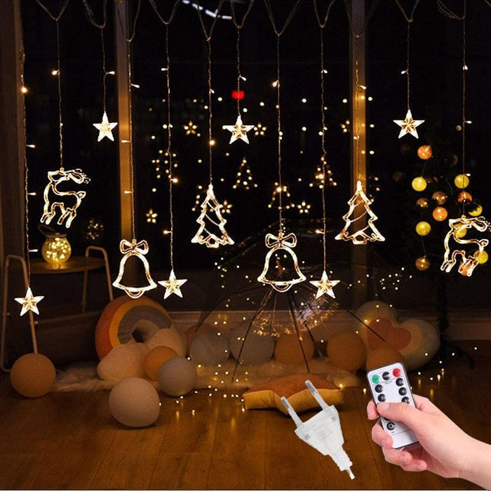 Twinkling LED Star Lamp Curtain Garland Fairy String Lights for Magical Festive Ambiance