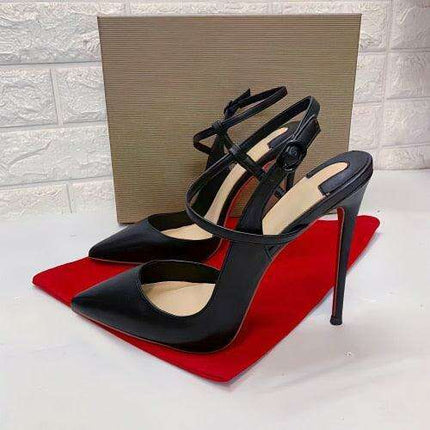 Sleek Black Lace-Up Stiletto Heels for Trendsetting Women