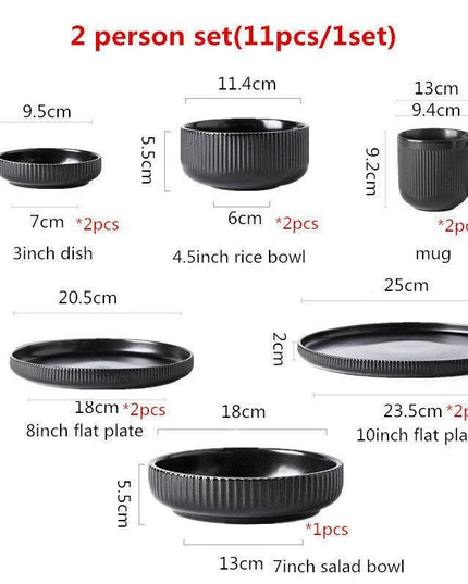 Sleek Japanese-Inspired Matte Glaze Dinnerware Set for Sophisticated Dining