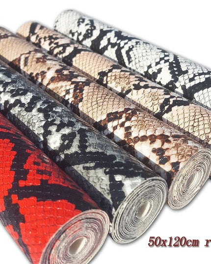Exotic Python Pattern Vegan Leather Roll for Creative Handmade Accessories