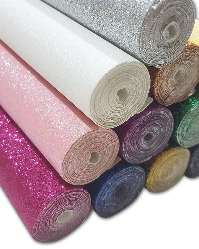 Lustrous Black and Gold Glitter Faux Leather Craft Sheet for Exceptional DIY Projects