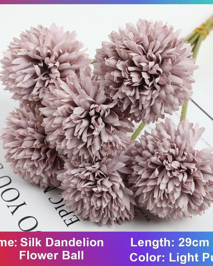 Chic Silk Dandelion Floral DIY Home Decoration Set - Elegant and Versatile