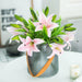 Elegant Lily Floral Arrangement: Stunning Artificial Flower Set for Home and Event Decor