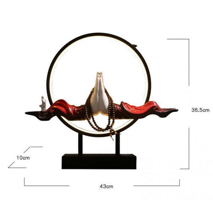 Tranquil Buddha Incense Waterfall Diffuser - Premium Ceramic Aroma Cascade Burner