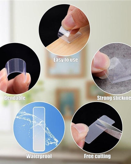 NanoGrip Waterproof Adhesive Tape Collection - 60-Piece Set for Effortless Stick-on Solutions