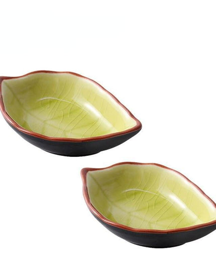 Leaf-Shaped Ceramic Serving Bowls - Set of 2