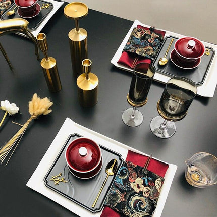 Luxury Botanical Porcelain Dining Set for Elegant Occasions