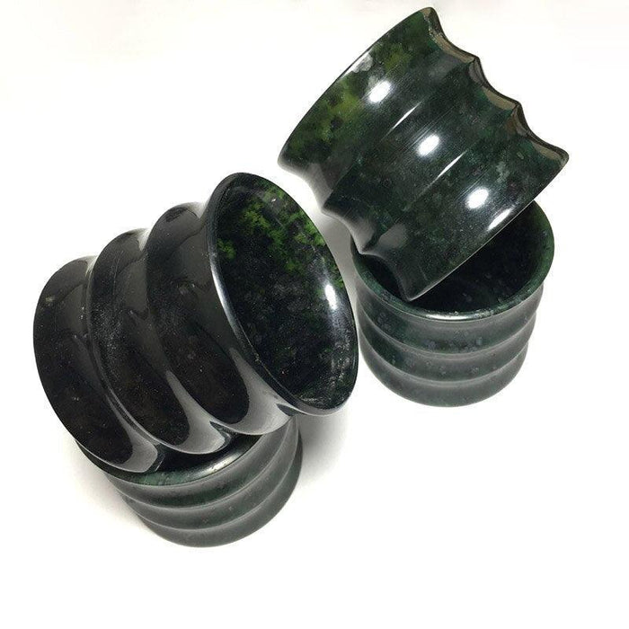 Natural Hetian Jade Tea Cup Real Chinese Xinjiang Nephrite Green Jades Stone Bamboo Kung Fu Teacups Hand-carved Healthy Teaset