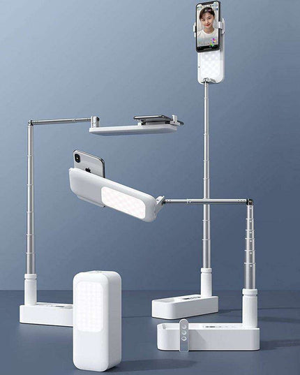 Ultimate Selfie Studio: Portable Stand with Adjustable Lighting and Bluetooth Remote