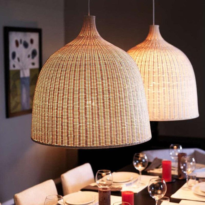 Bamboo Chandelier Pendant Light Fixture for Cozy Dining Settings