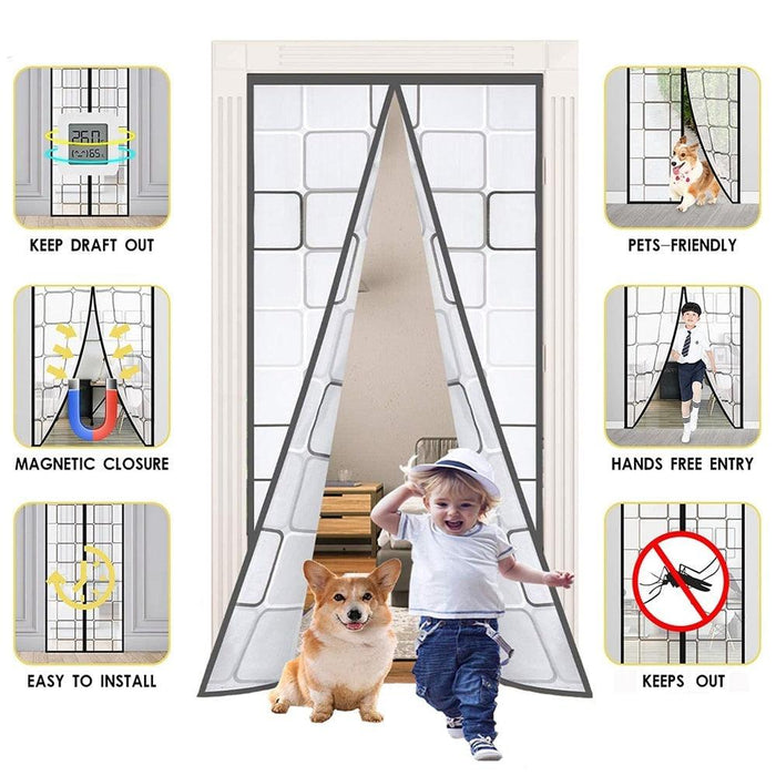 Bug-Free Comfort! Premium Screen Magnetic Insulation Door Curtain