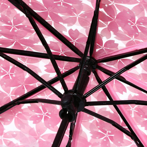 Elegant Cherry Blossom Pattern UV-Resistant Sun Umbrella with Extended Handle