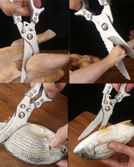 Versatile Precision Kitchen Scissors - Effortlessly Cut Through Meat, Bones, and Vegetables