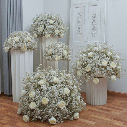 Milky White Silk Baby's Breath Floral Arrangement for Elegant Decor