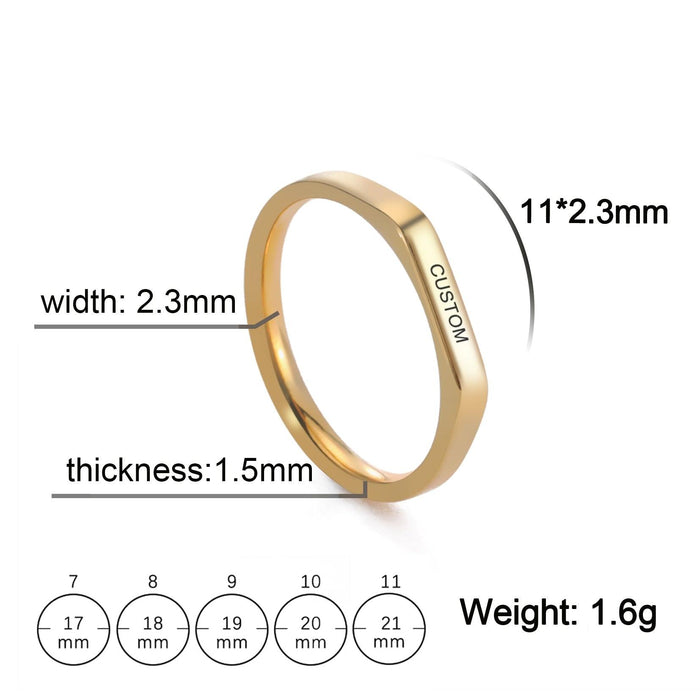 Eternal Love Stainless Steel Couples Rings with Customizable Engravings