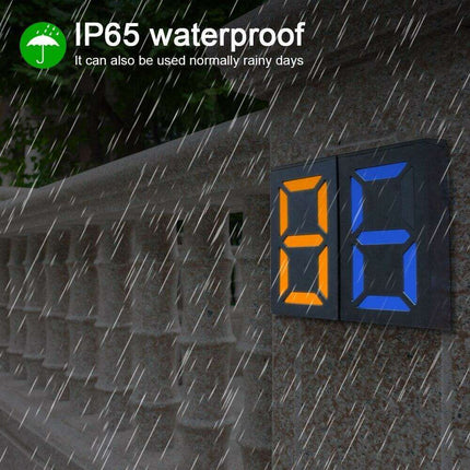 Elegant Solar-Powered LED House Number Sign: Contemporary Outdoor Address Illuminator