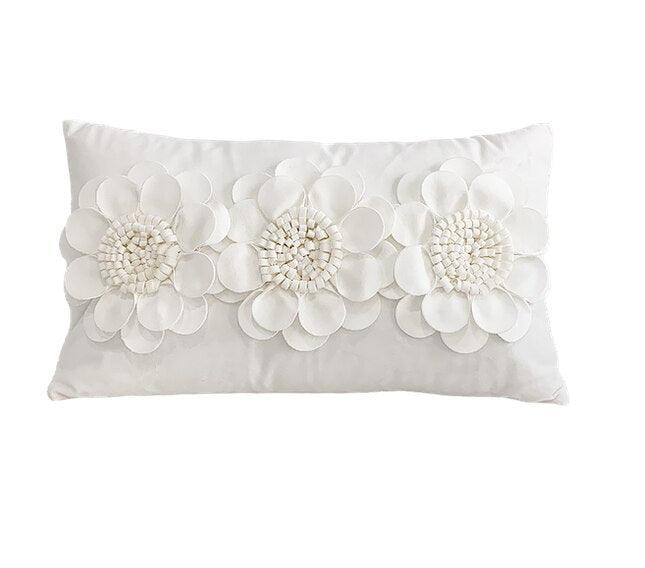 Pink and White Velvet Tufted Decorative Pillow Set