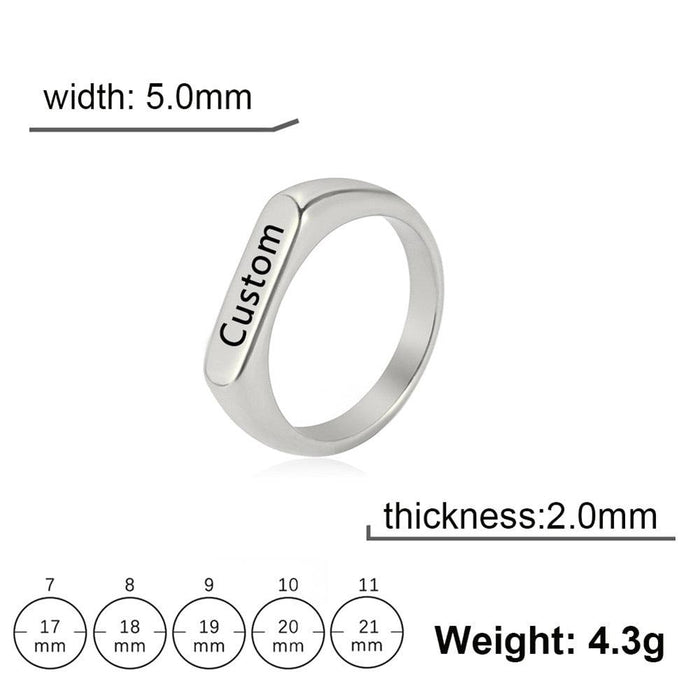Eternal Love Stainless Steel Couples Rings with Customizable Engravings