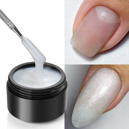 At-Home Salon Nail Extension Kit – Milky White UV Builder Gel for Professional Results