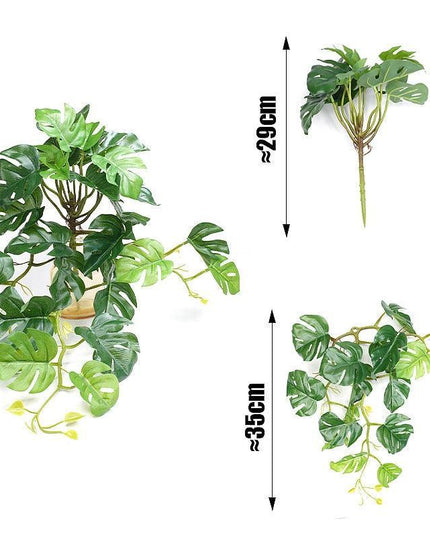 Realistic Green Turtle Leaf Faux Plant for Home and Garden Decoration