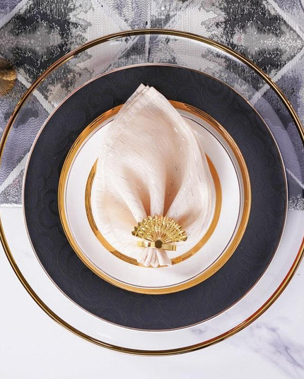 Botanical Elegance: Modern Ceramic Dinner Plate Set for Elevated Dining