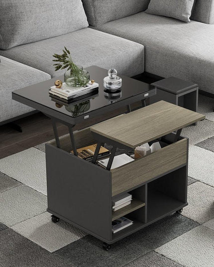 Convertible Lift-Top Coffee Table: Versatile Dining & Living Space Solution