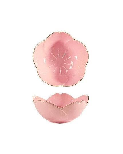 Elegant Cherry Blossom Ceramic Dishes for Seasoning and Trinket Display