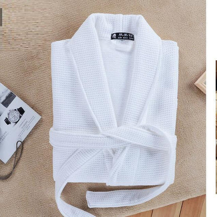 Luxury Cotton Kimono Robe with Plush Waffle Weave for Cozy Relaxation