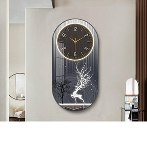 Modern Luxury Wall Clock for Living Room, Fashionable Decorative Painting, Silent Creative Wall Hanging Clock for Home and Restaurant-Home Décor›Decorative Accents›Wall Arts & Decor›Mirrors & Wall Clocks-Très Elite-BG2559-30cm x 60cm-Très Elite
