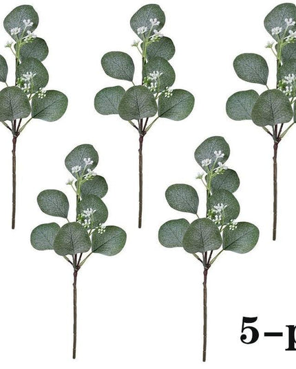 Set of 10 Realistic Eucalyptus Leaf Stems - Perfect for Home and Wedding Decor