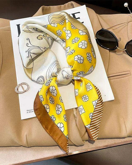 Exquisite Silk Square Scarf - A Touch of Timeless Sophistication for Women