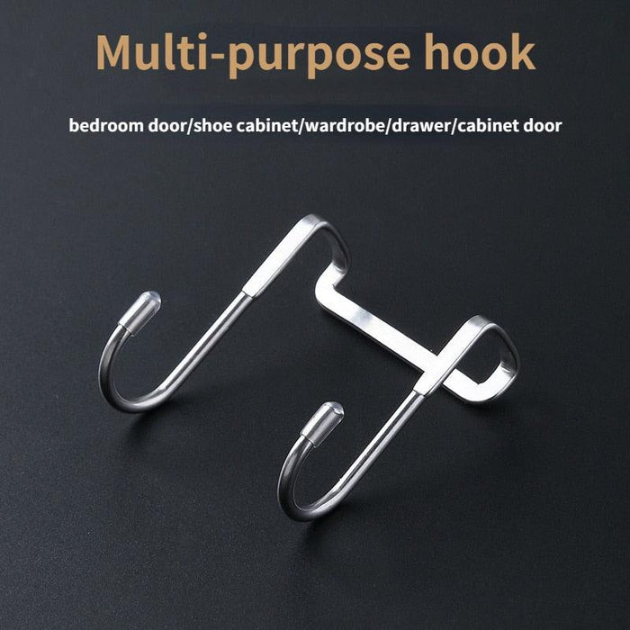 Space-Saving Stainless Steel S-Hook Organizer for Cabinets and Doors