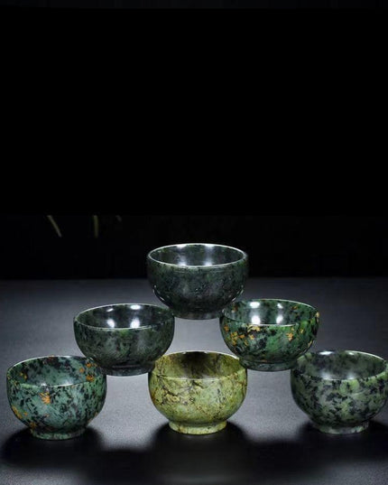 Luxurious Hand-Carved Jade Tea Service for Traditional Gongfu Ceremonies and Wellness Rituals