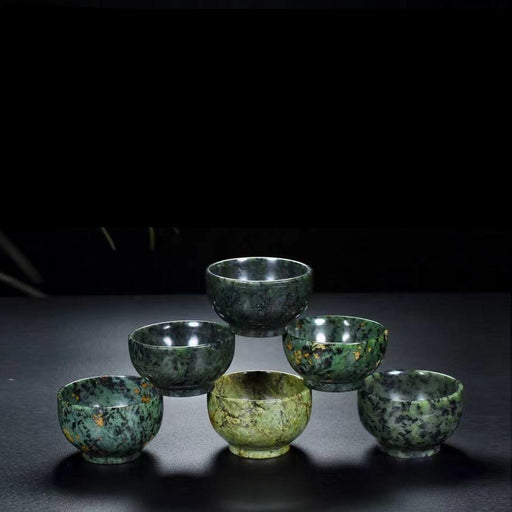 Elegant Hand-Carved Natural Jade Tea Set for Traditional Gongfu Tea Ceremonies
