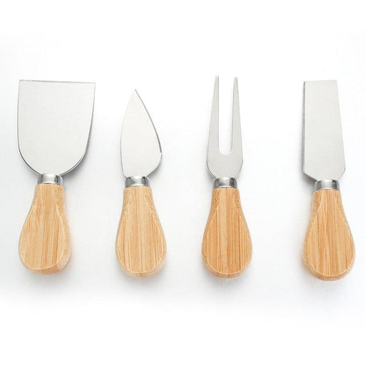 Cheese Knife Set with Wooden Handles | Stainless Steel Slicer Kit