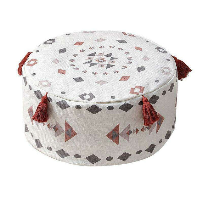 Nordic Chic Geometric Pouf Cover - Stylish Home Accent for Contemporary Interiors