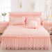 Princess Dream Lace Bedding Ensemble - Bed Skirt, Pillowcases, and Luxurious Bedspread Set for Girls, King/Queen Size