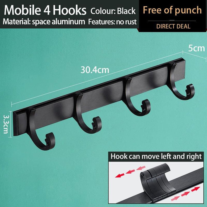 Space-Saving Aluminum Robe Hook Set: Durable Storage Solution