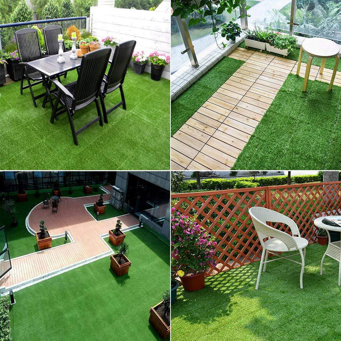 Pet-Friendly Artificial Grass Turf Tiles for Easy Home and Balcony Decor - 6/12PCS