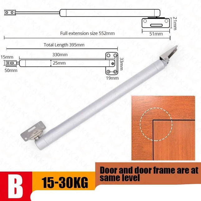 SilentGuard Adjustable Gas Spring Door Closer - Soft Close Mechanism for All Door Types